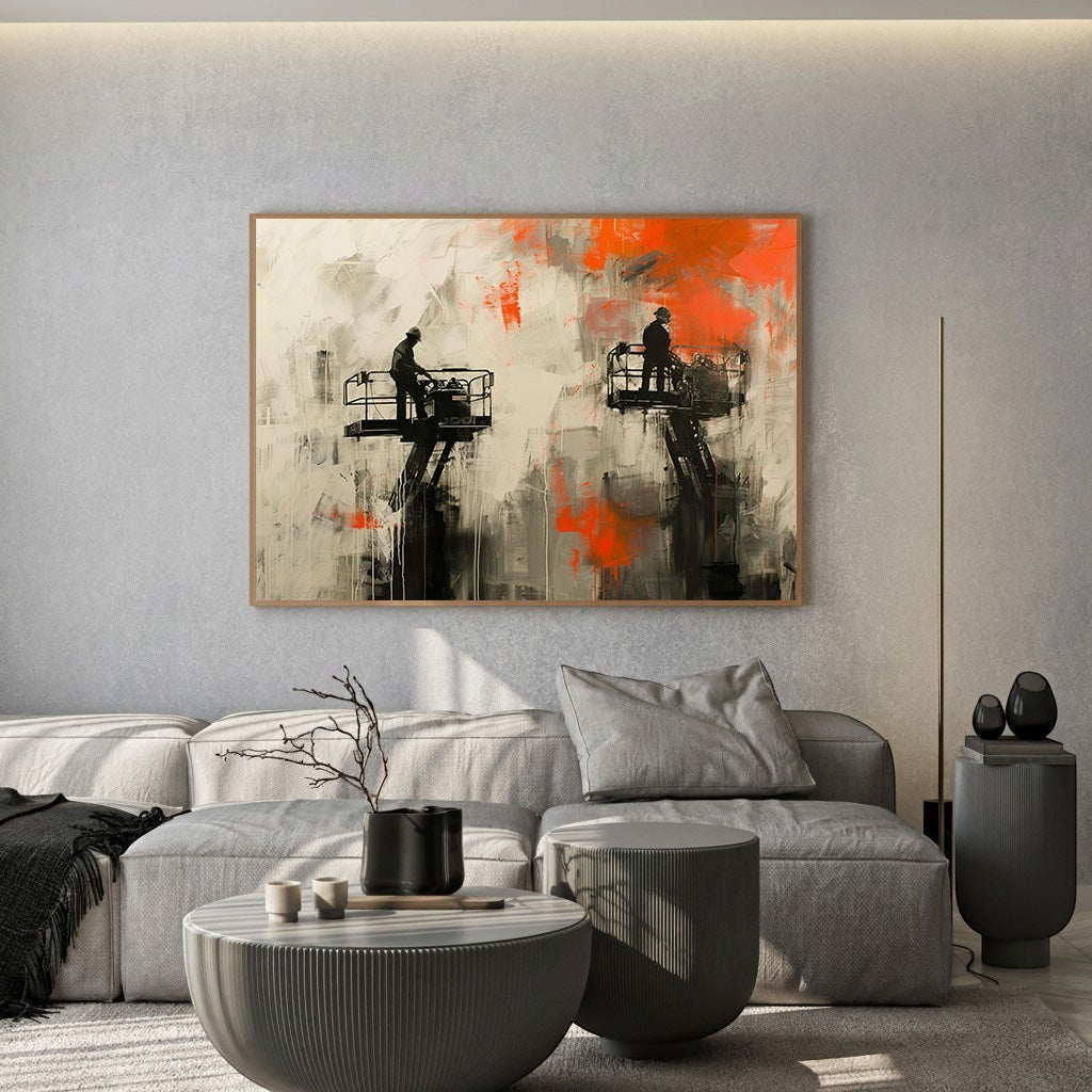 Industrial Abstract Figures Canvas Art