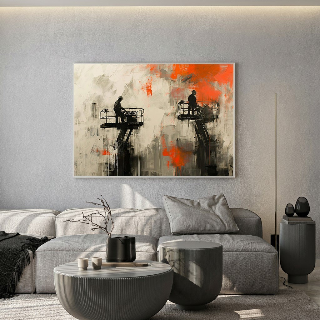 Industrial Abstract Figures Canvas Art