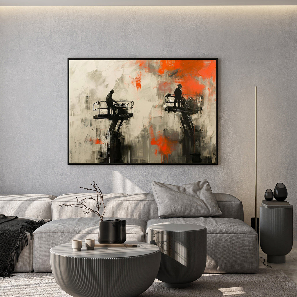 Industrial Abstract Figures Canvas Art
