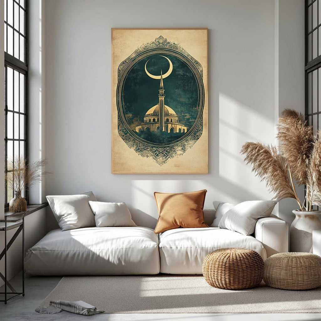Islamic Mosque Crescent Moon Artwork