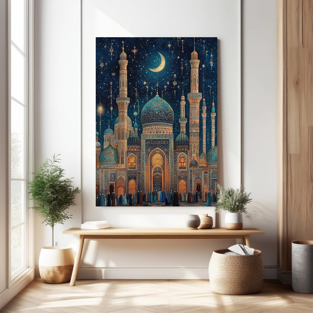Majestic Mosque Under Starry Night Sky
