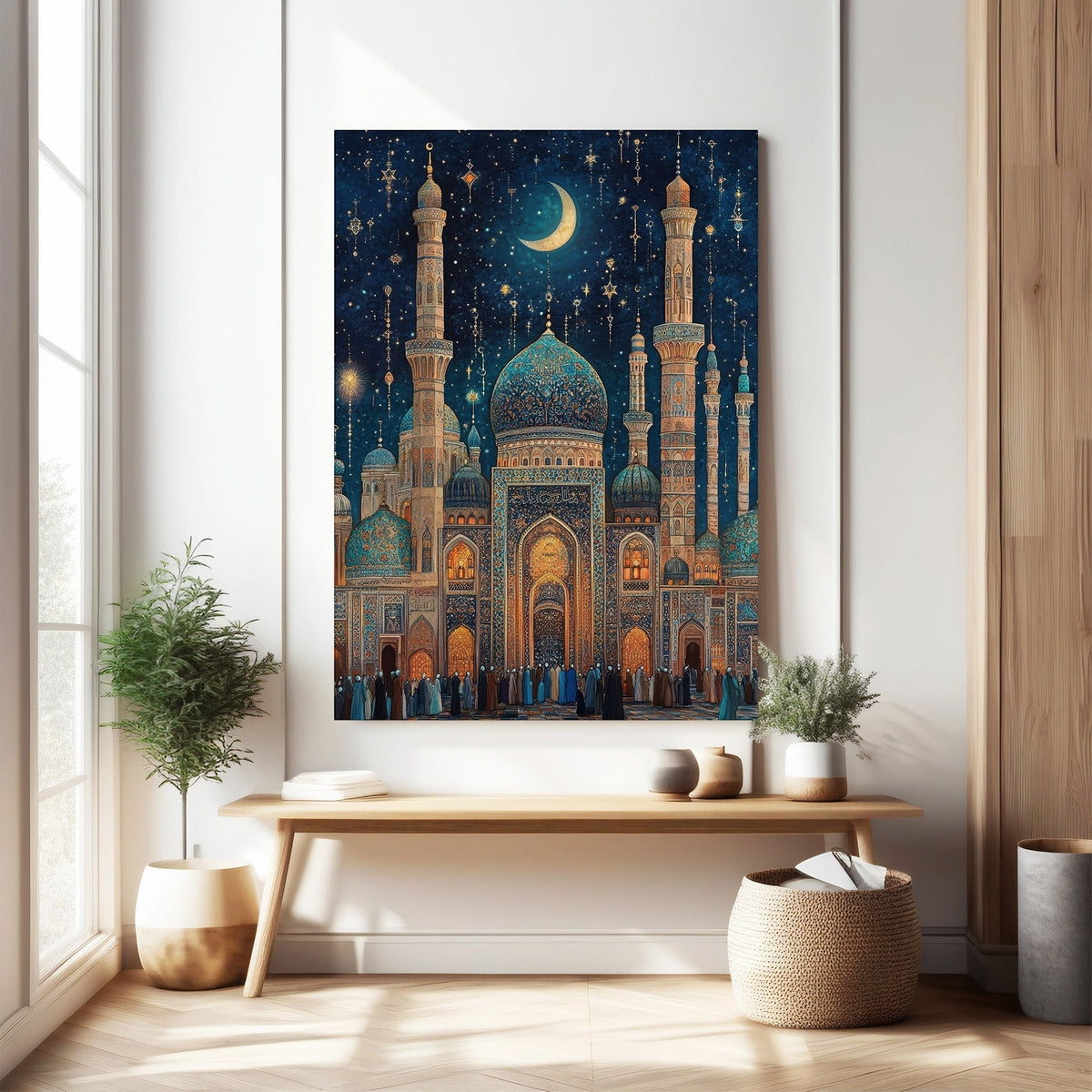 Majestic Mosque Under Starry Night Sky