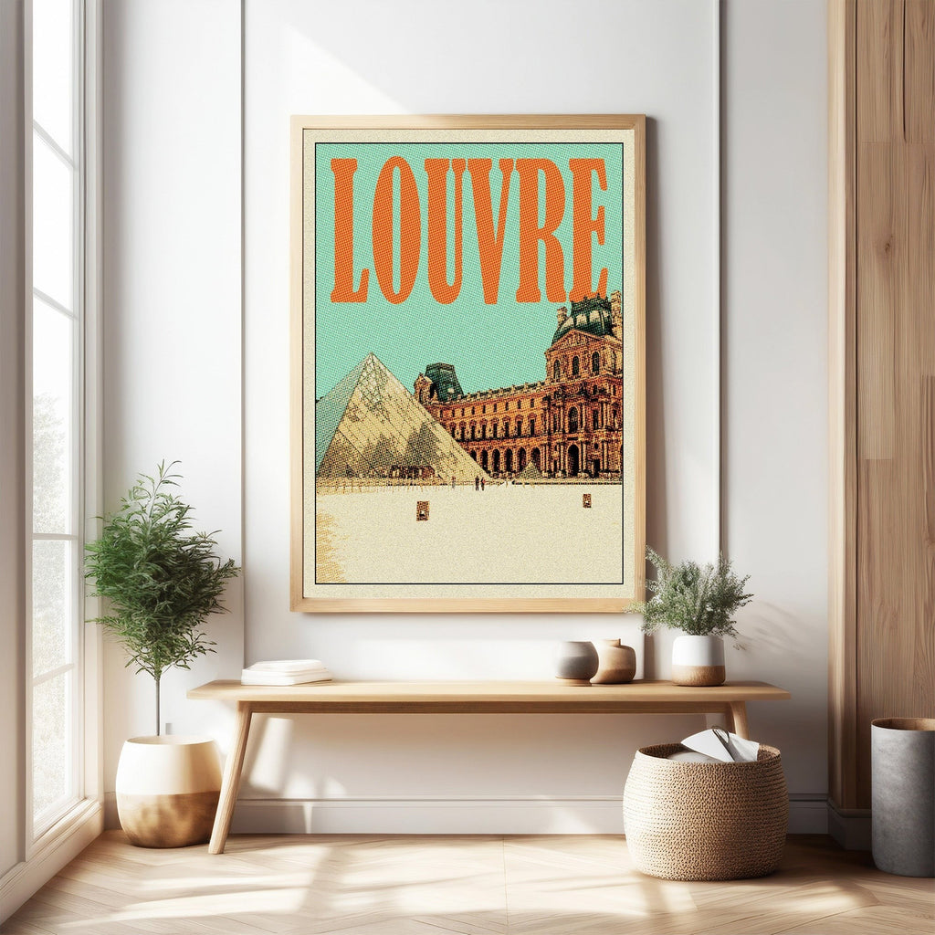 Louvre Museum Vintage Travel Poster