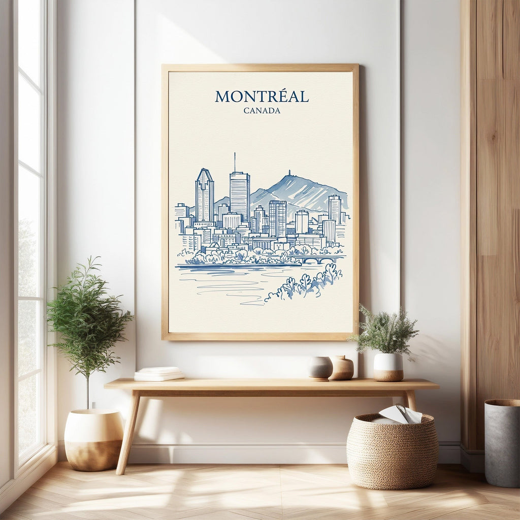 Montreal Canada Skyline Sketch Art Print