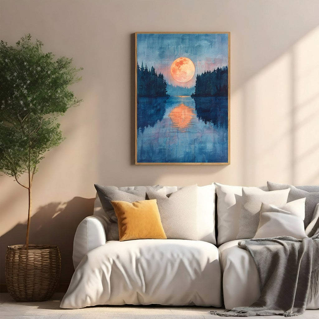 Enchanted Moonlit Lake Wall Art