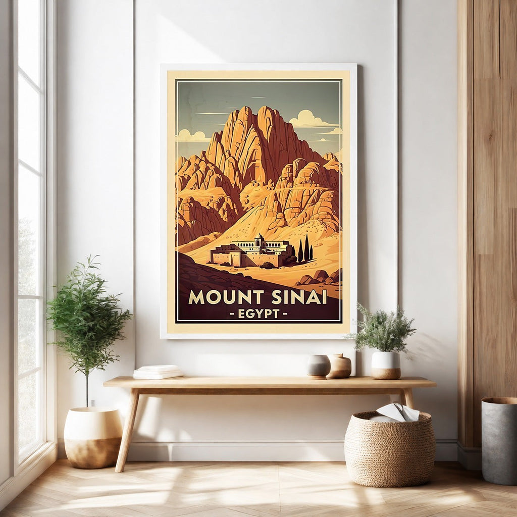 Vintage Mount Sinai Egypt Travel Poster