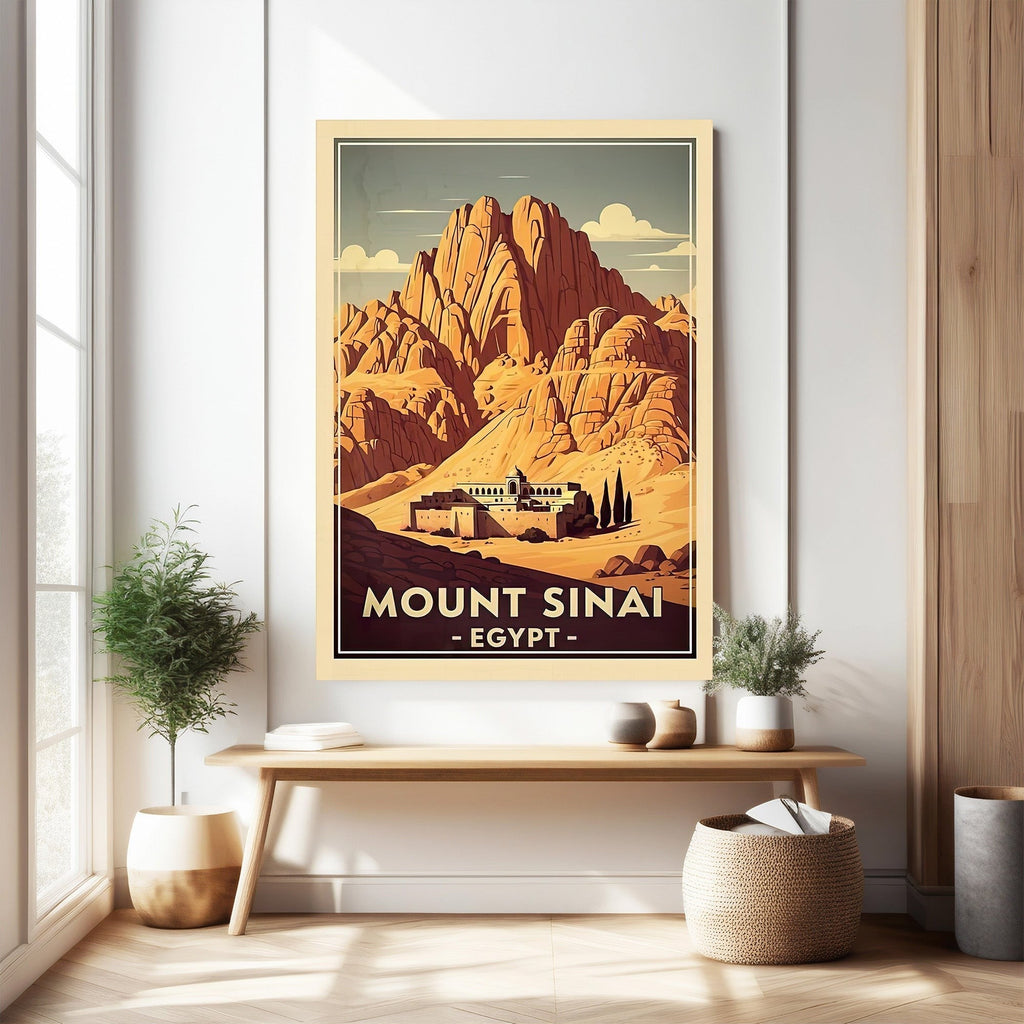 Vintage Mount Sinai Egypt Travel Poster