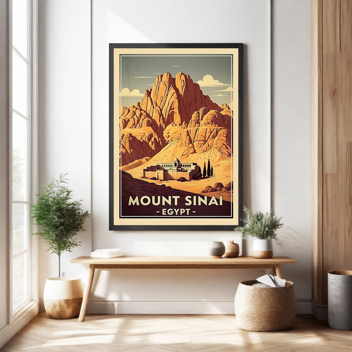 Vintage Mount Sinai Egypt Travel Poster