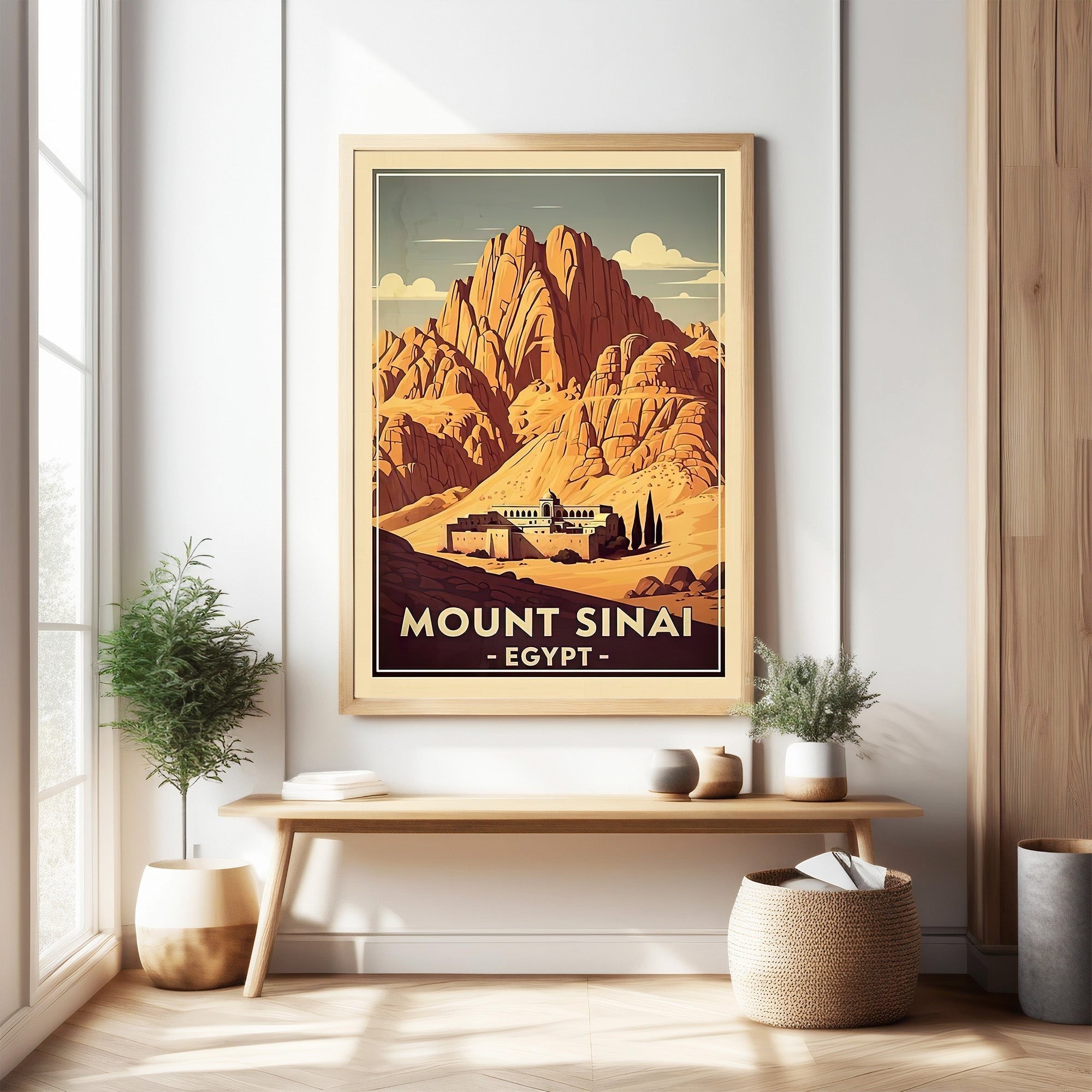 Vintage Mount Sinai Egypt Travel Poster