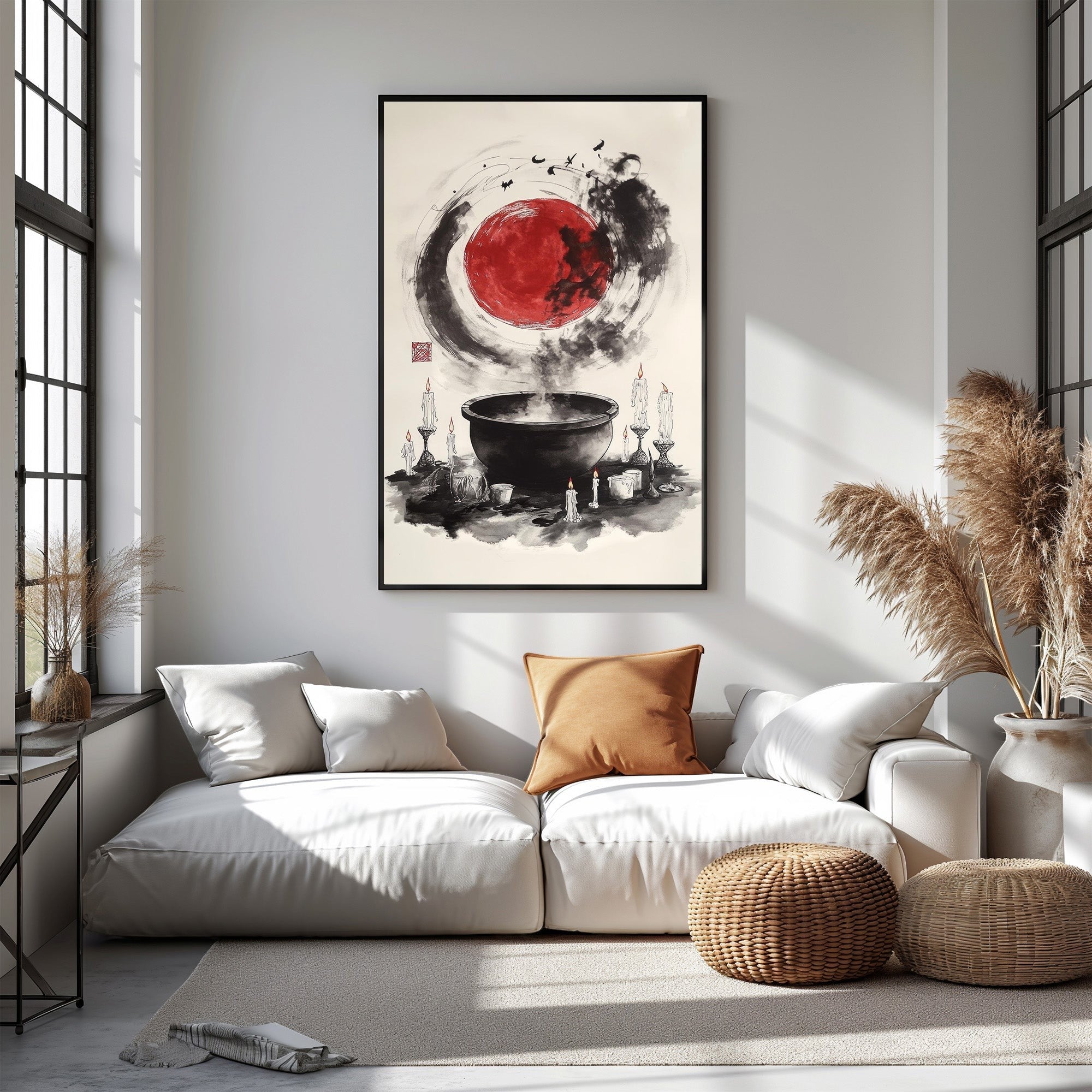 Mystical Moon Cauldron Wall Art