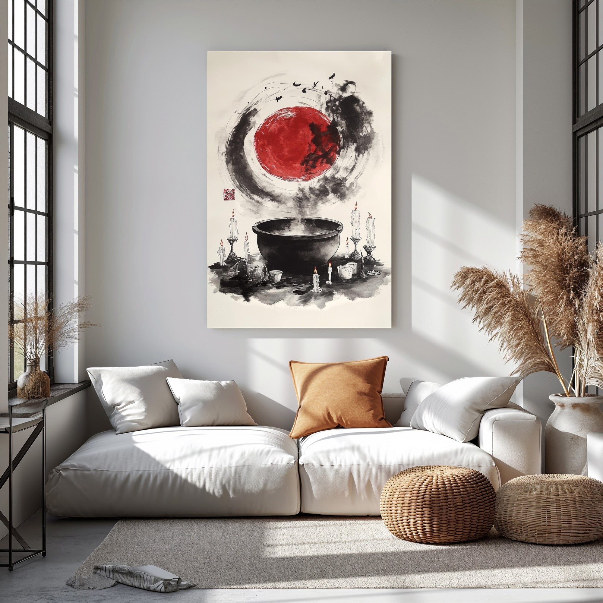 Mystical Moon Cauldron Wall Art