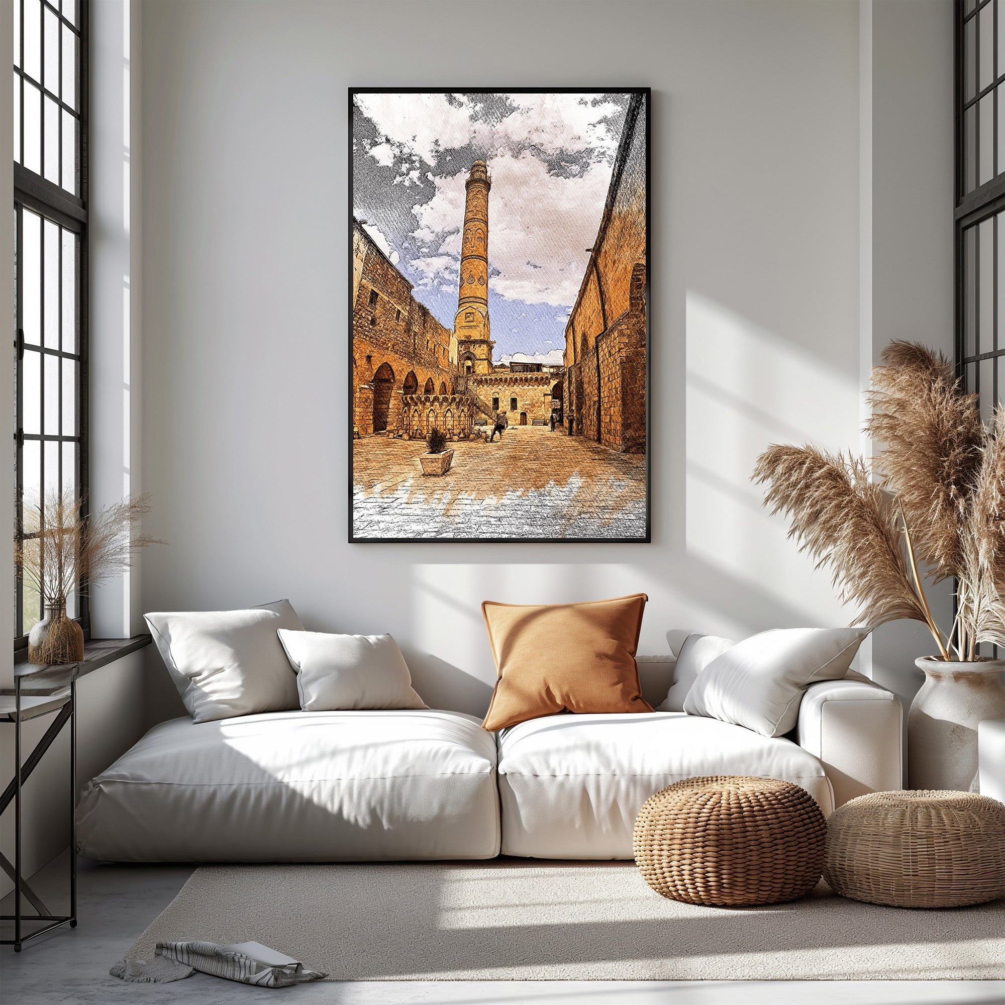 Old City Tower Sketch Wall Art