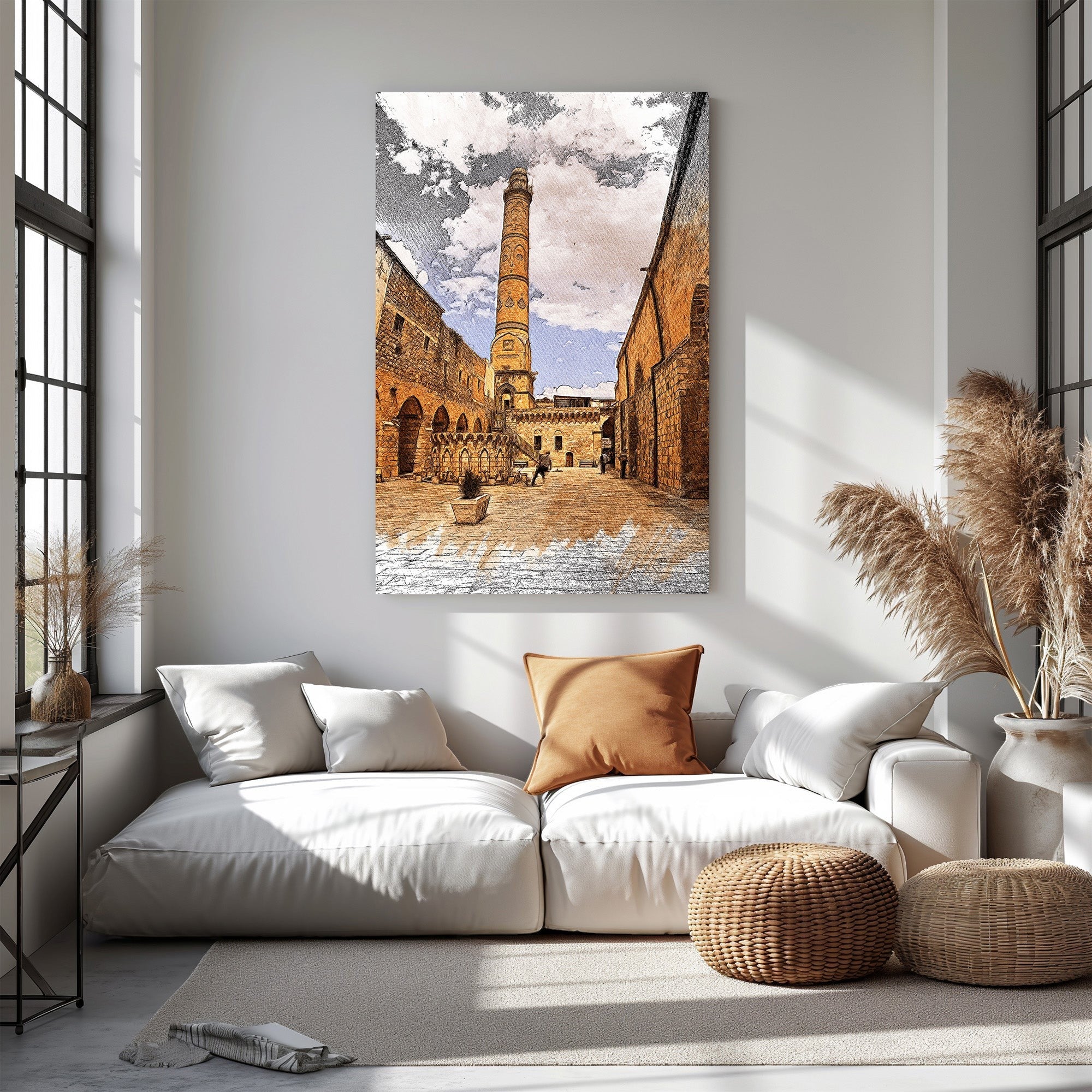Old City Tower Sketch Wall Art