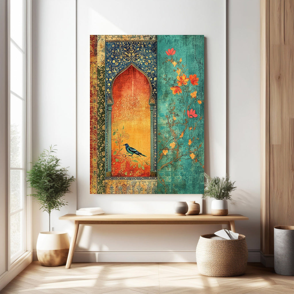 Ornate Archway With Bird And Floral Accents