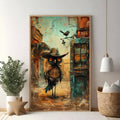 Whimsical Owl Cowboy Western Art Print