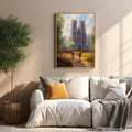 Parisian Cathedral Garden Landscape Painting