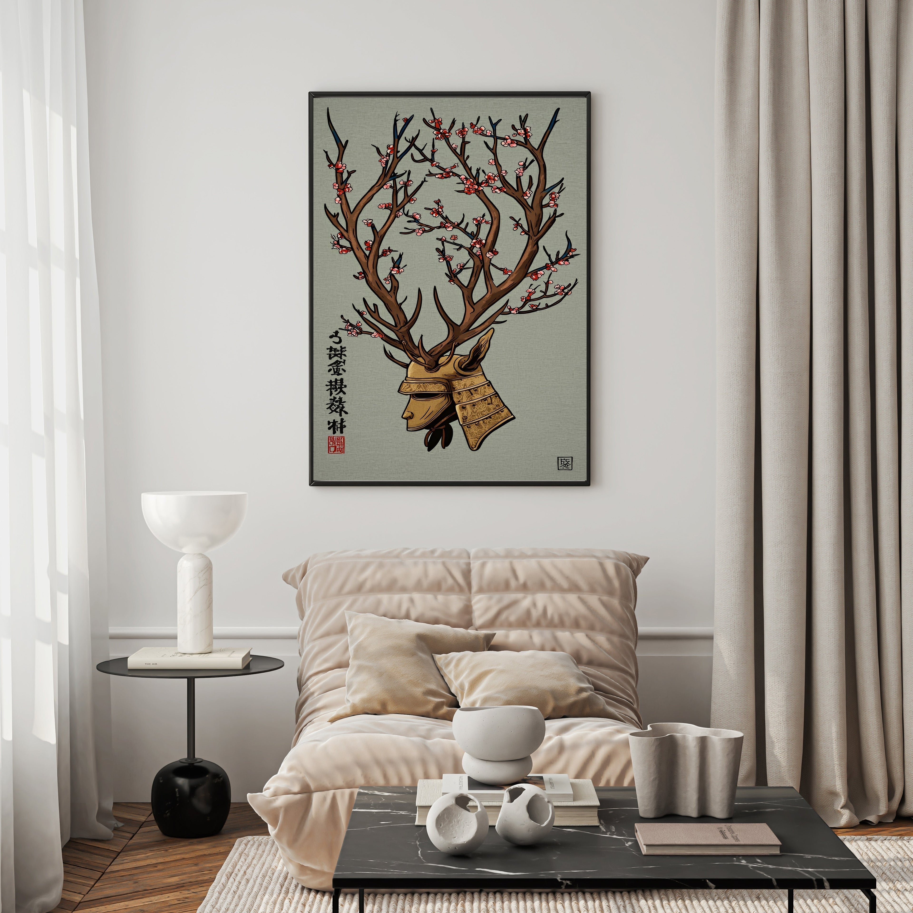 Samurai Deer Wall Art