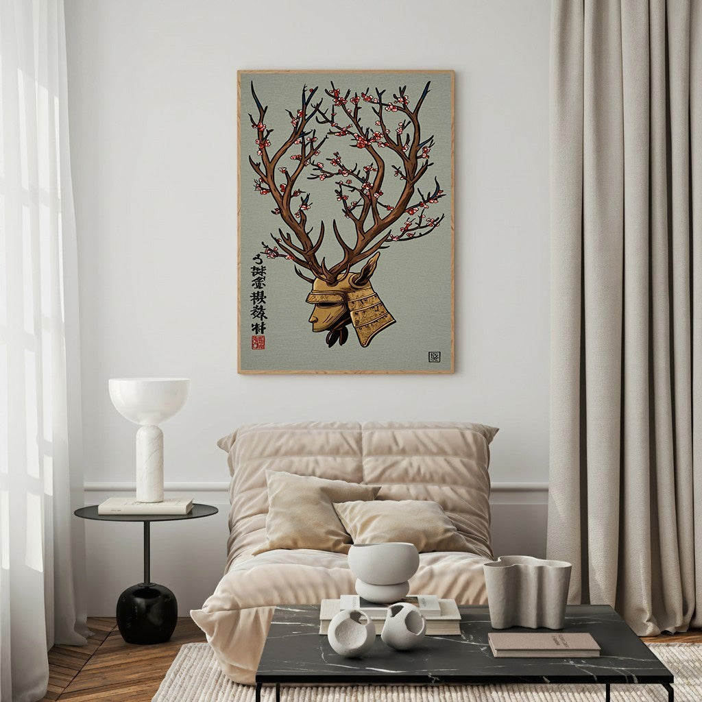 Samurai Deer Wall Art