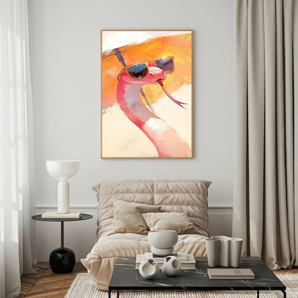 Cool Snake With Sunglasses Wall Art