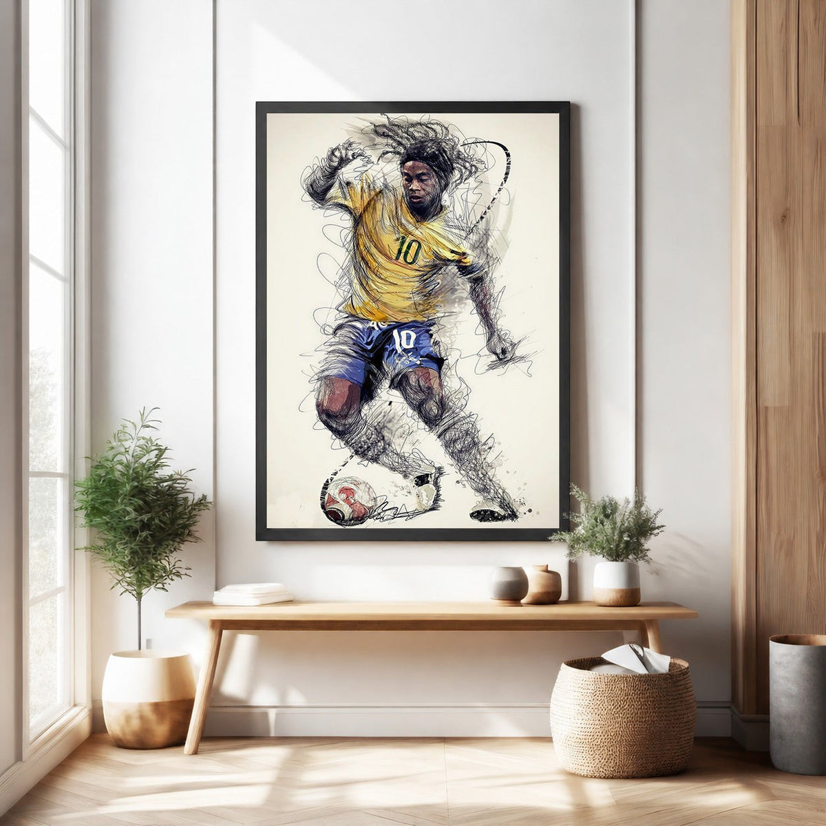 Dynamic Soccer Player Sketch Wall Art