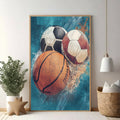 Sports Balls Collage Wall Art