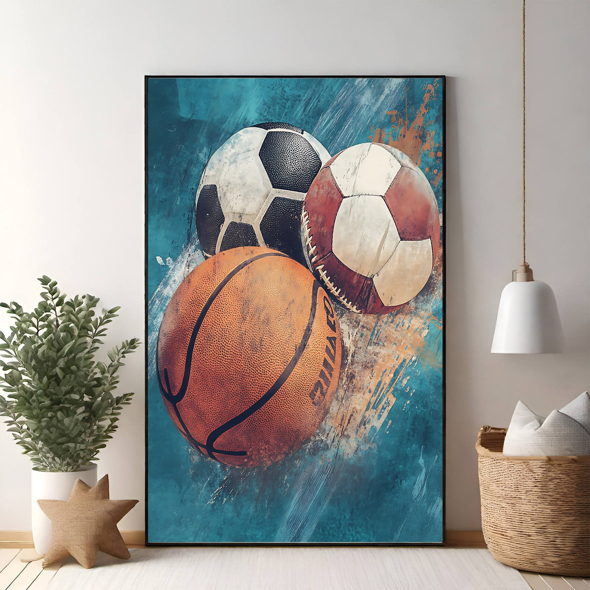 Sports Balls Collage Wall Art