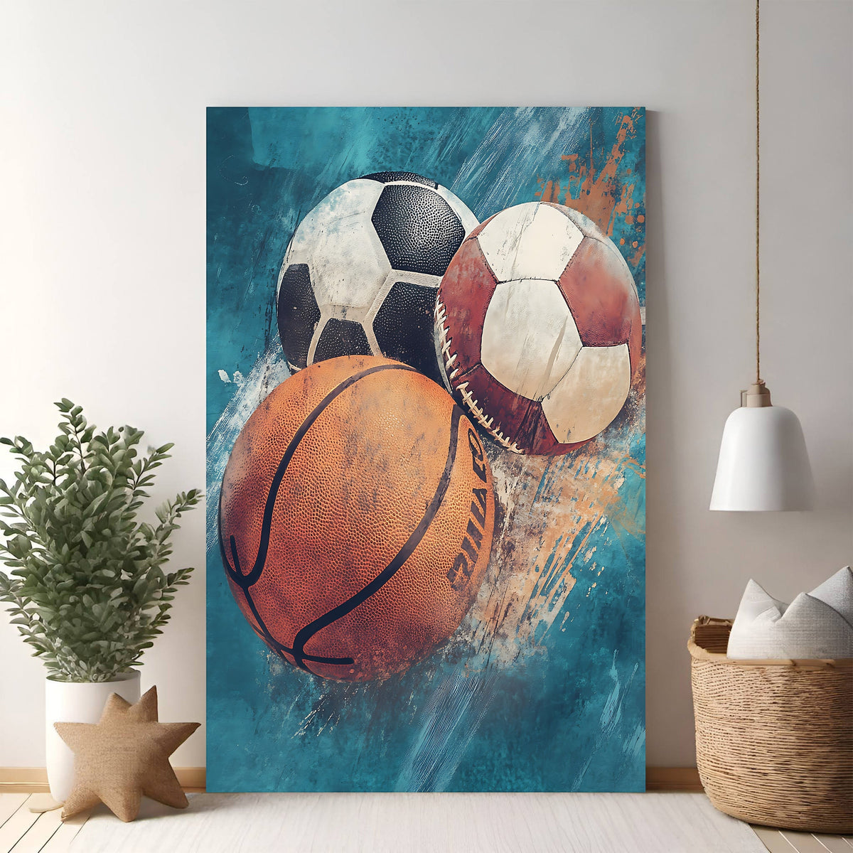 Sports Balls Collage Wall Art