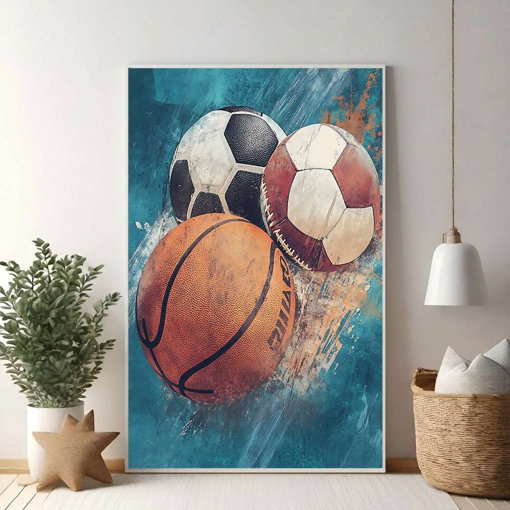 Sports Balls Collage Wall Art