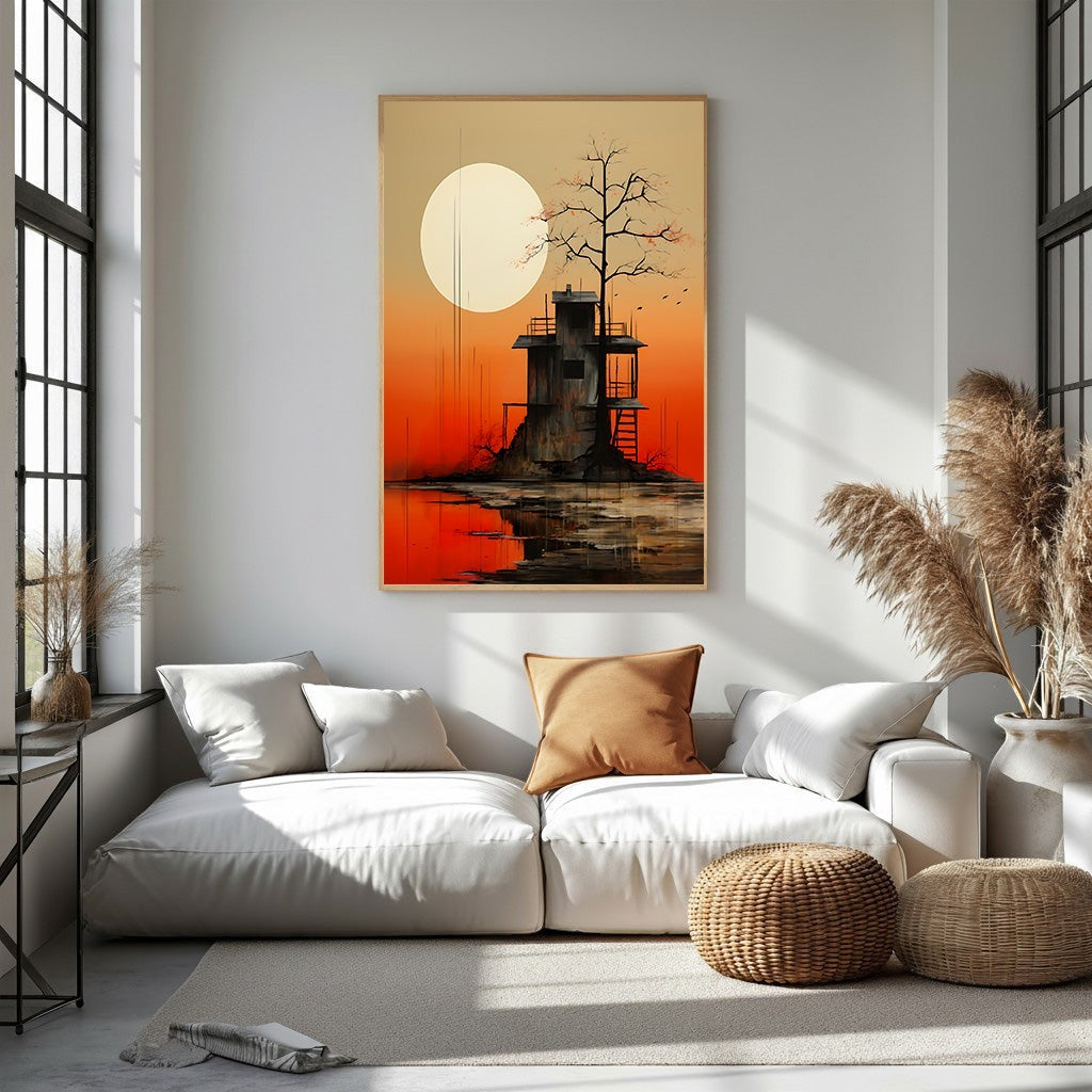 Serene Sunset Over Water Landscape