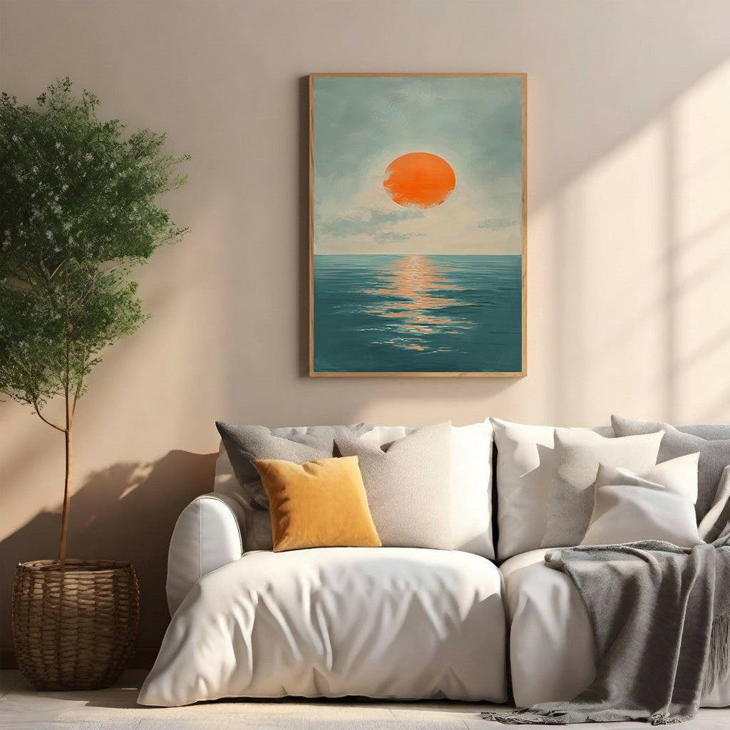 Serene Sunset Over Ocean Wall Art