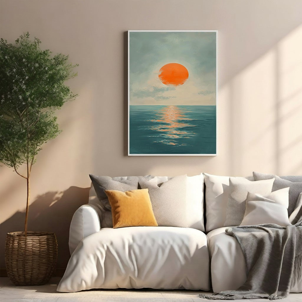 Serene Sunset Over Ocean Wall Art