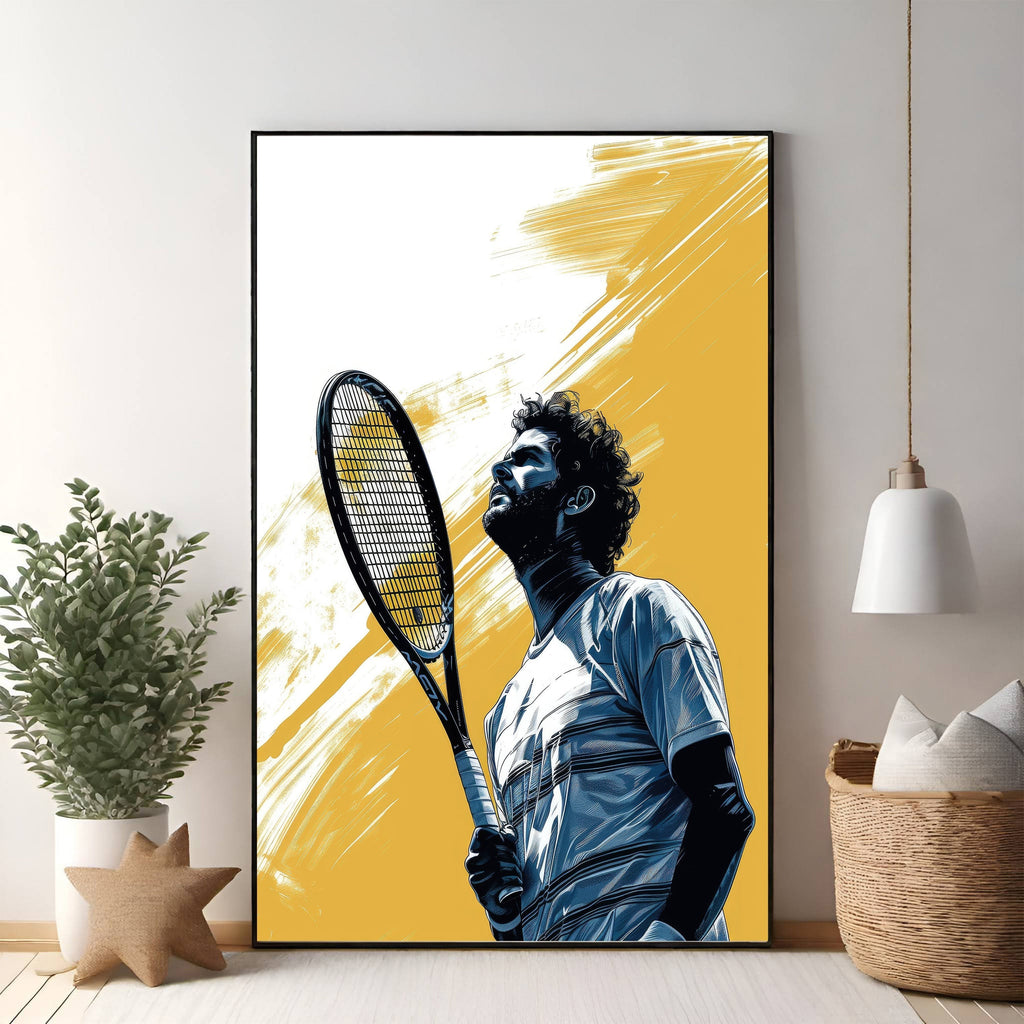Tennis Player With Racket Artwork