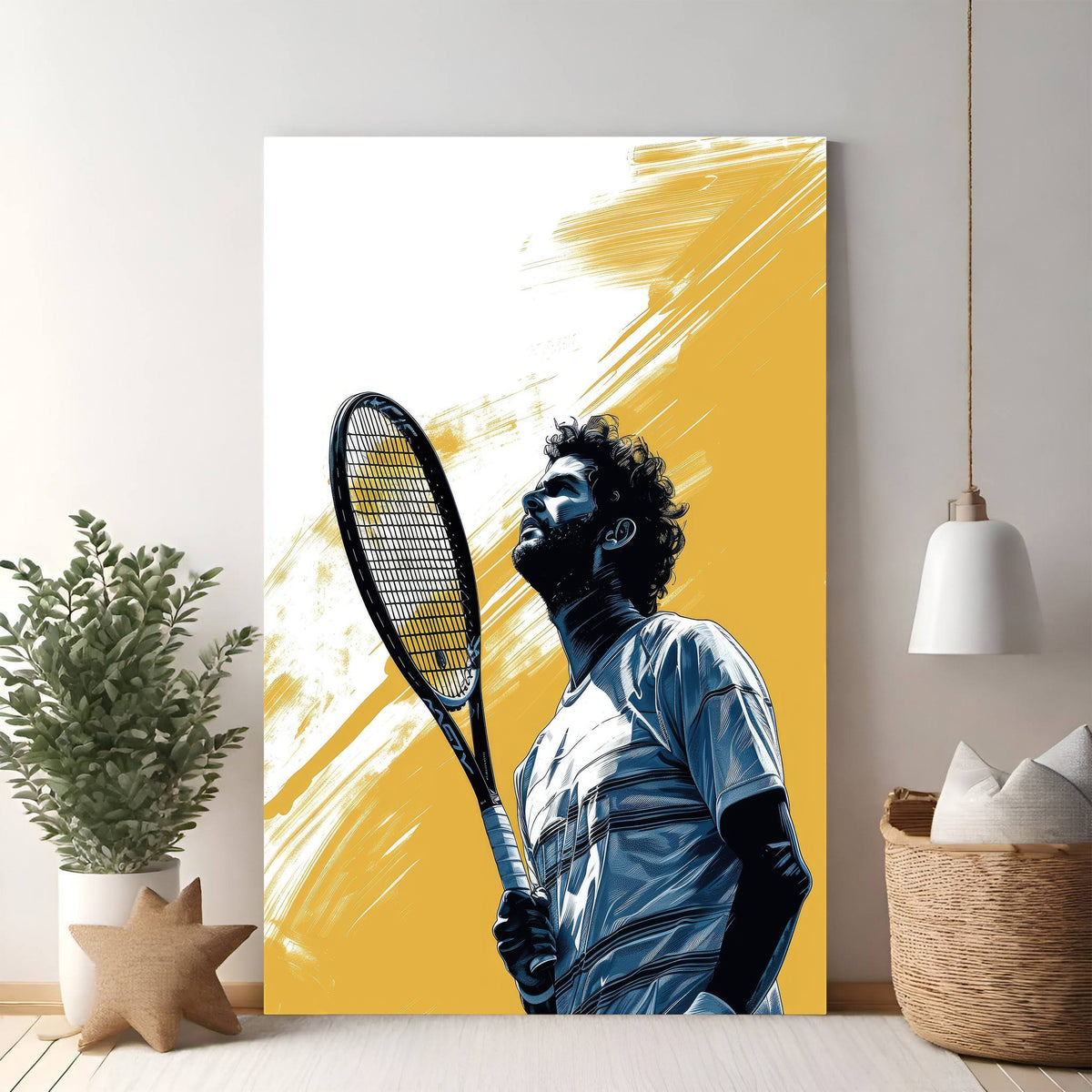 Tennis Player With Racket Artwork
