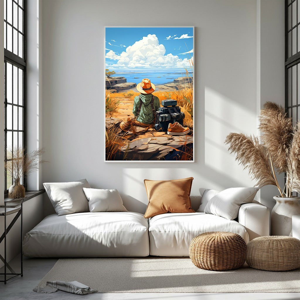 Serene Traveler Contemplating The Horizon