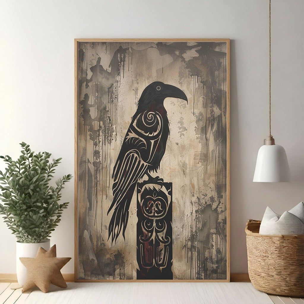 Tribal Raven Wall Art