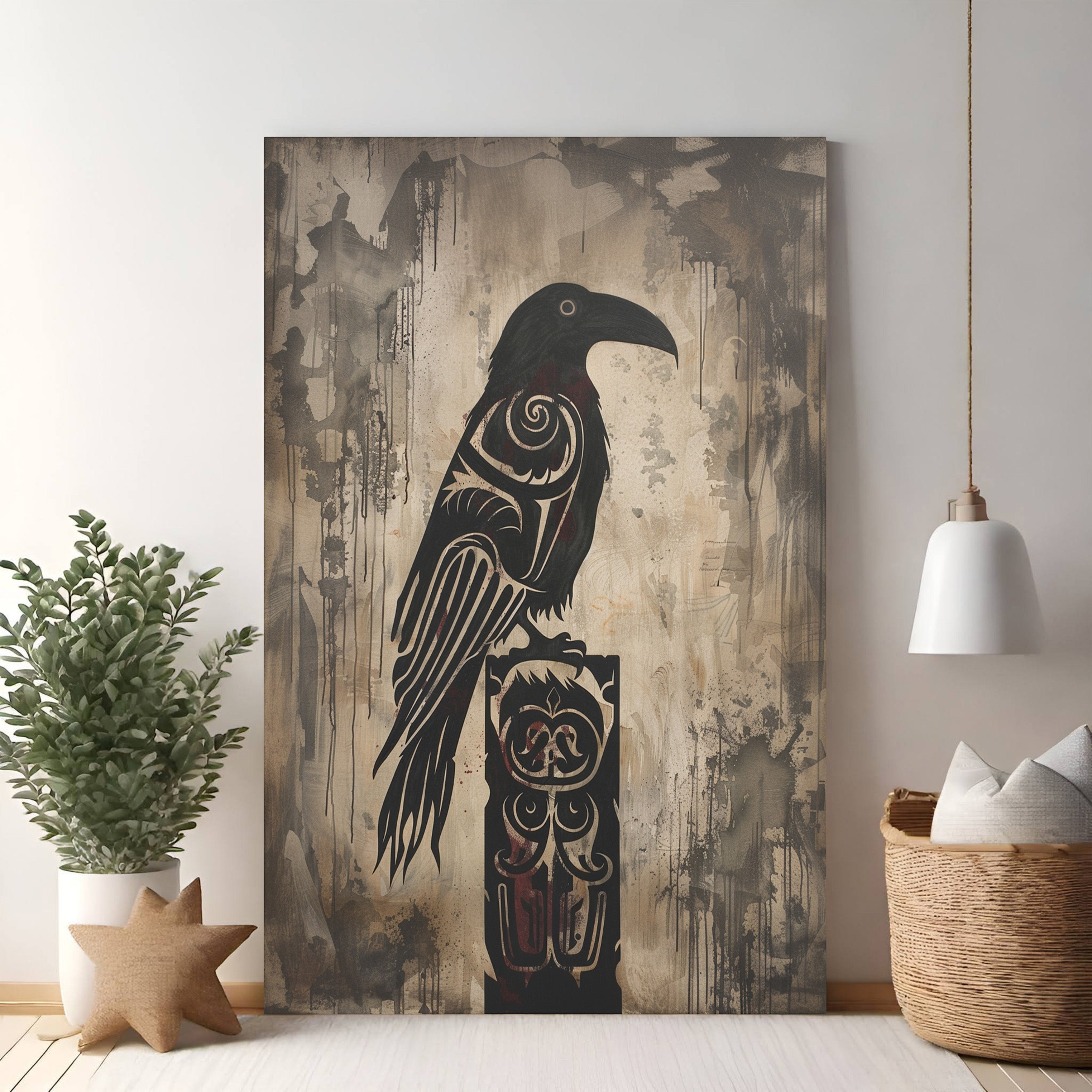 Tribal Raven Wall Art