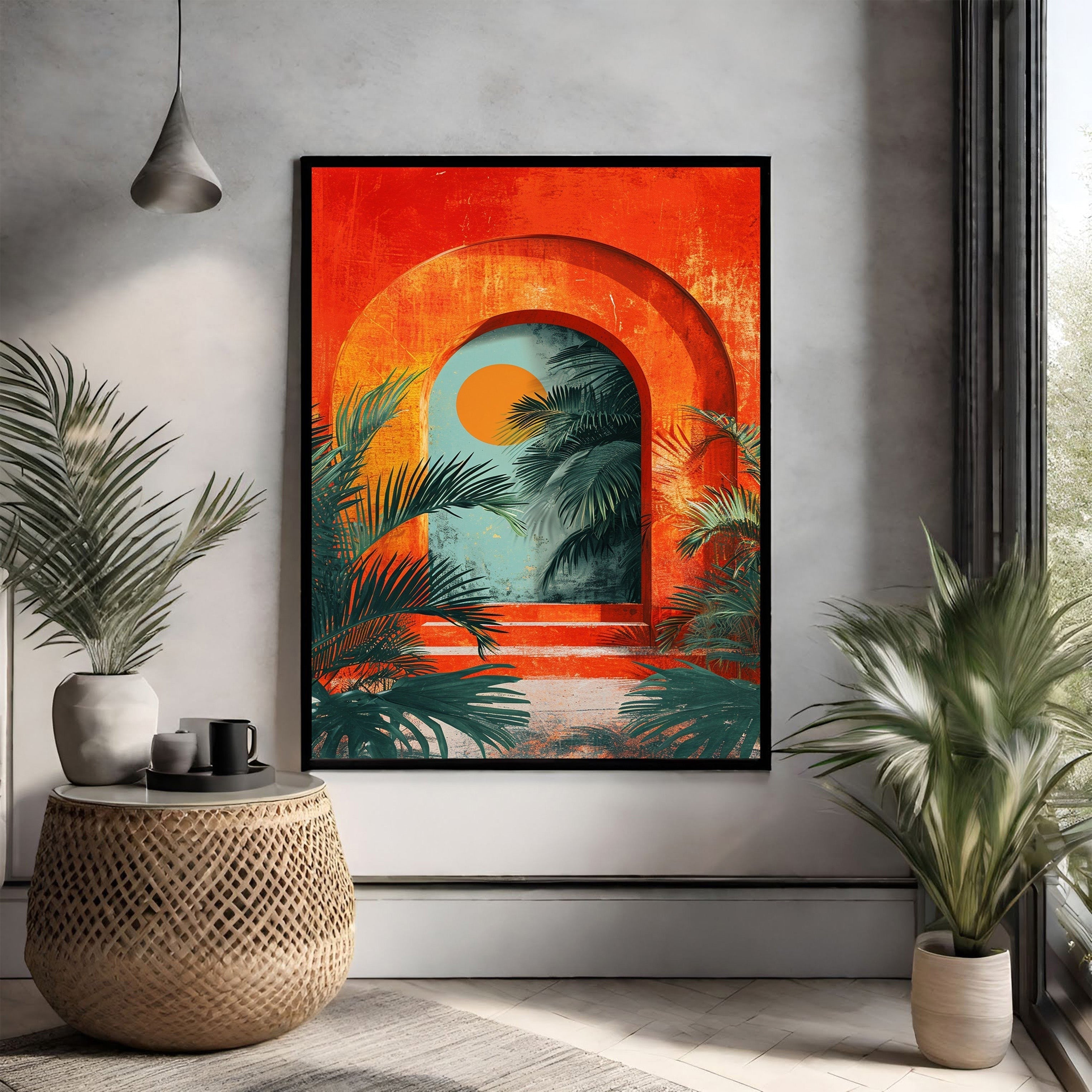 Tropical Archway With Palm Fronds