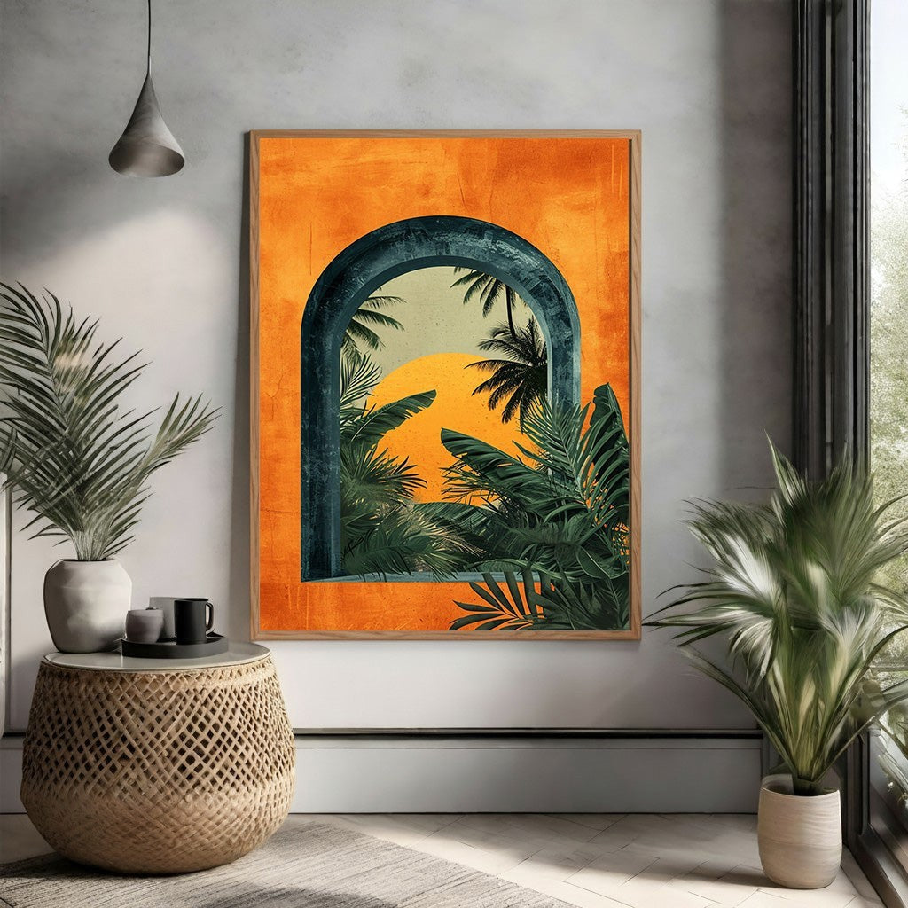 Tropical Archway Sunset Wall Art