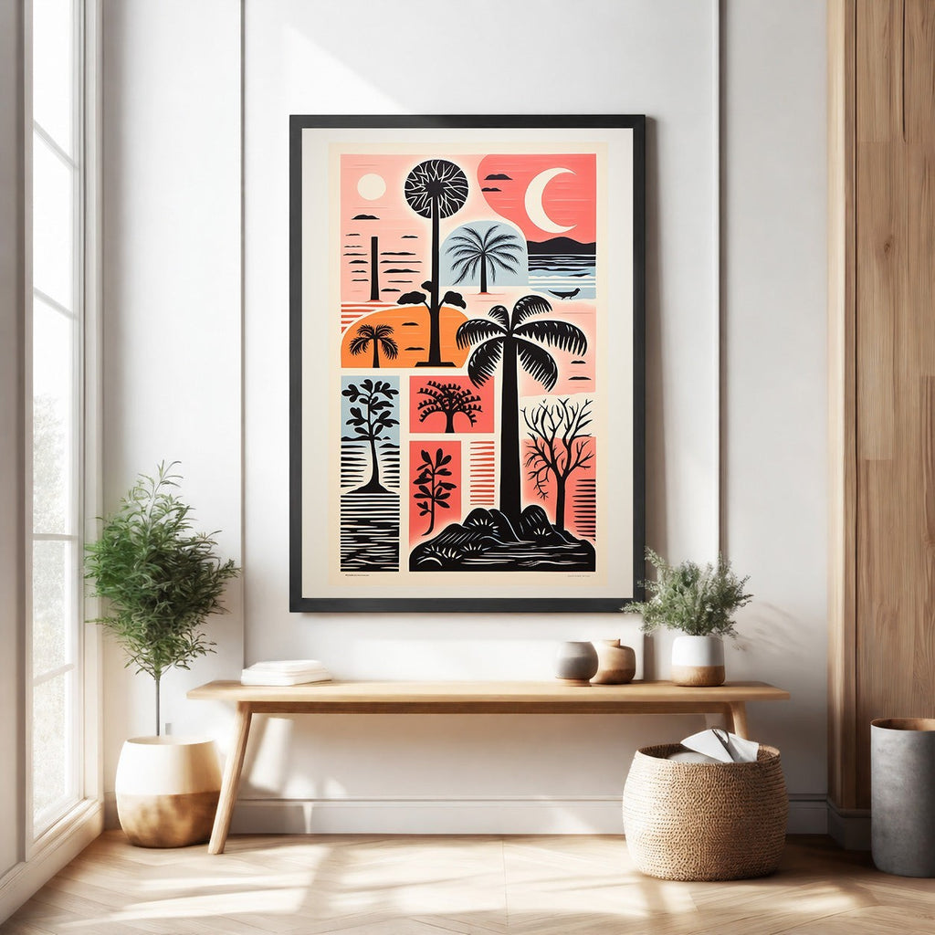 Tropical Landscape Collage Wall Art