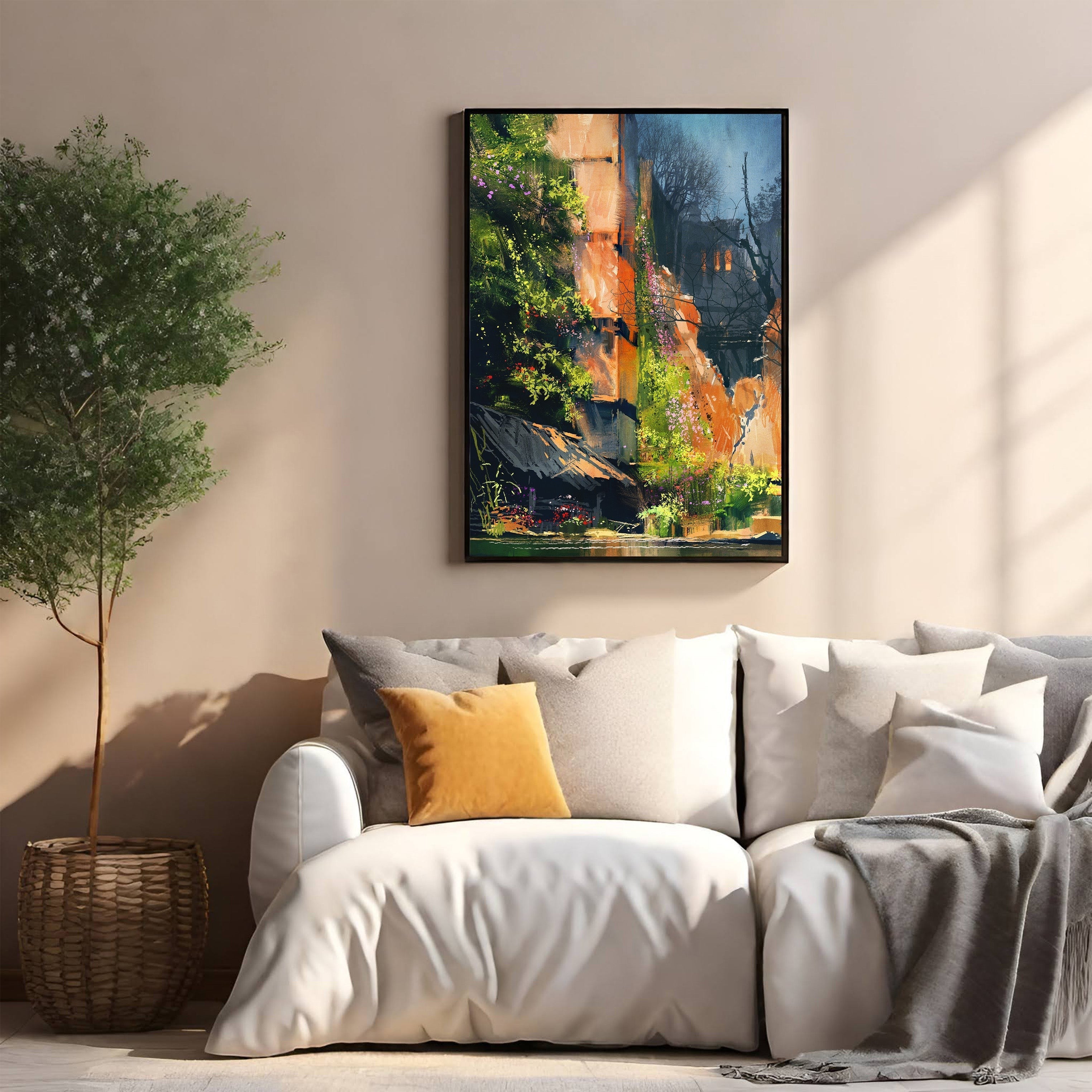 Vibrant Landscape Watercolor Painting