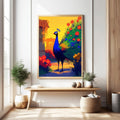 Vibrant Peacock In Garden Wall Art