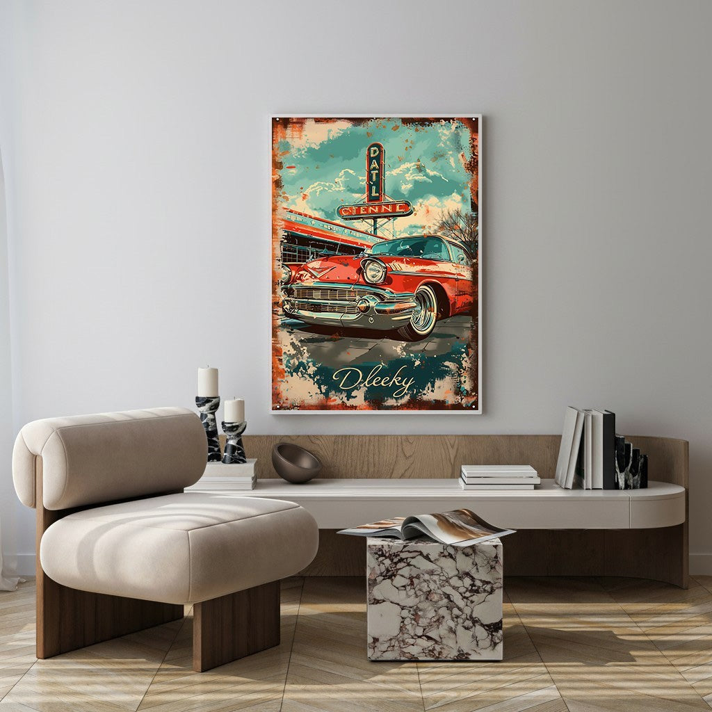 Vintage Car Diner Wall Art