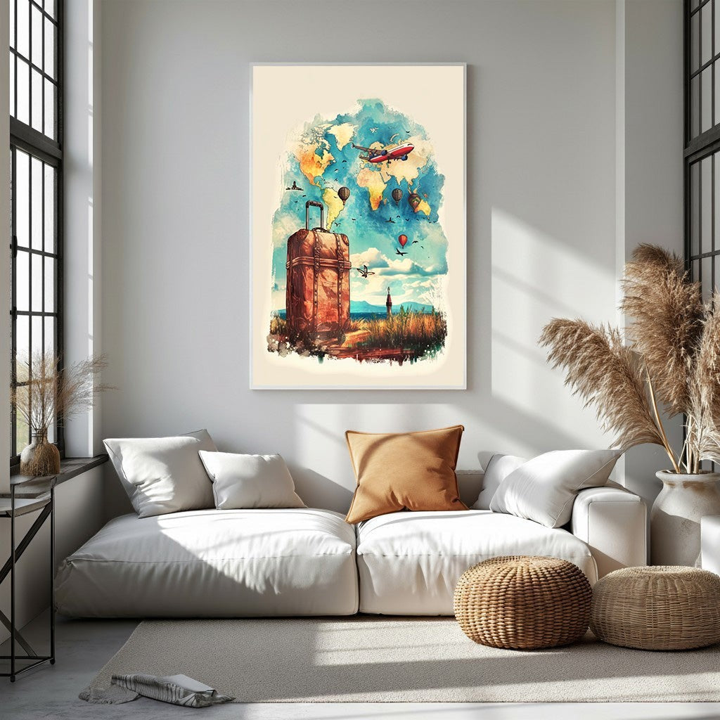 Vintage World Traveler Suitcase Wall Art
