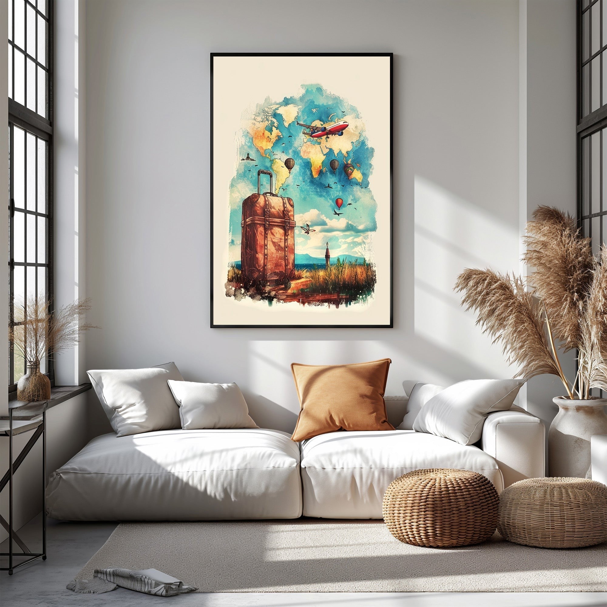 Vintage World Traveler Suitcase Wall Art