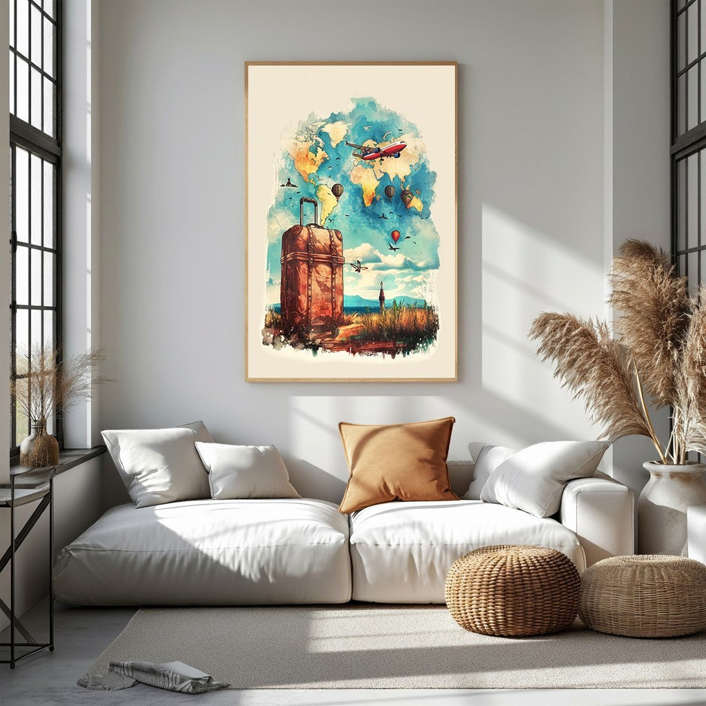 Vintage World Traveler Suitcase Wall Art