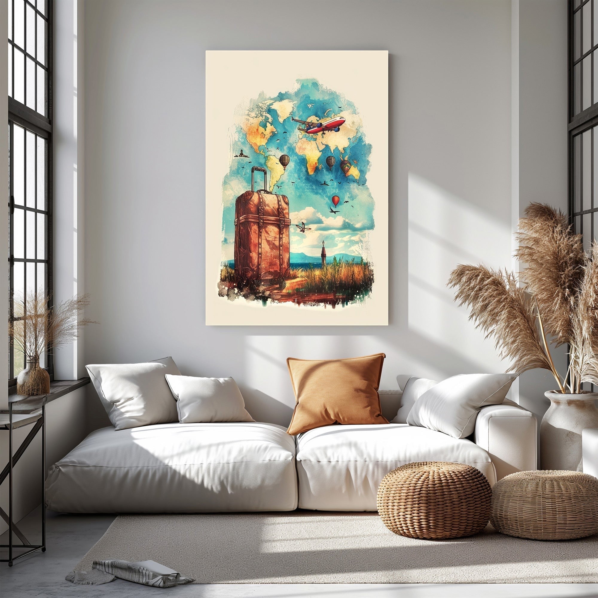 Vintage World Traveler Suitcase Wall Art