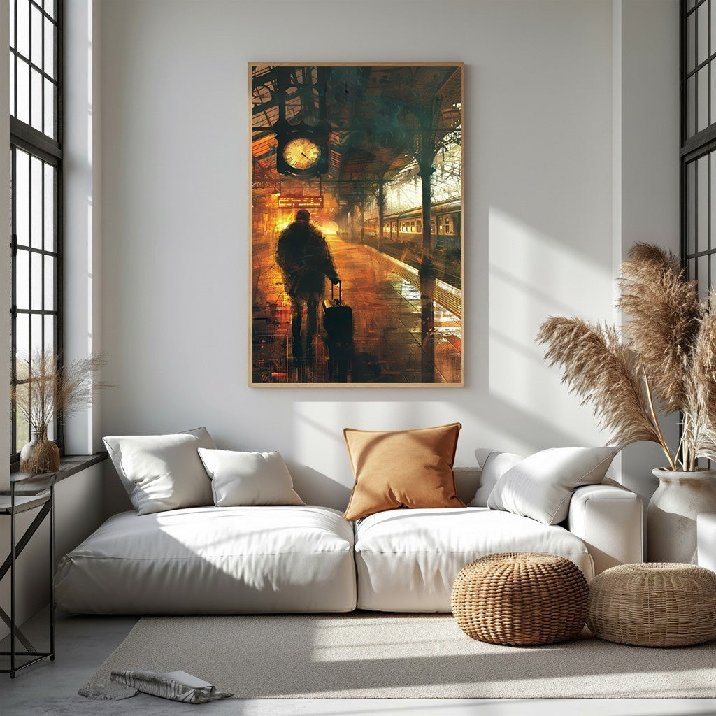 Vintage Train Station Waiting Room Wall Art