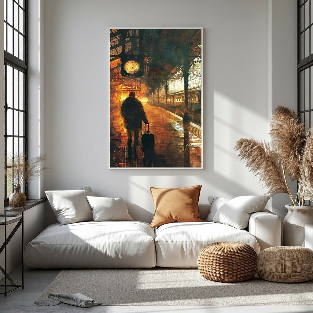 Vintage Train Station Waiting Room Wall Art