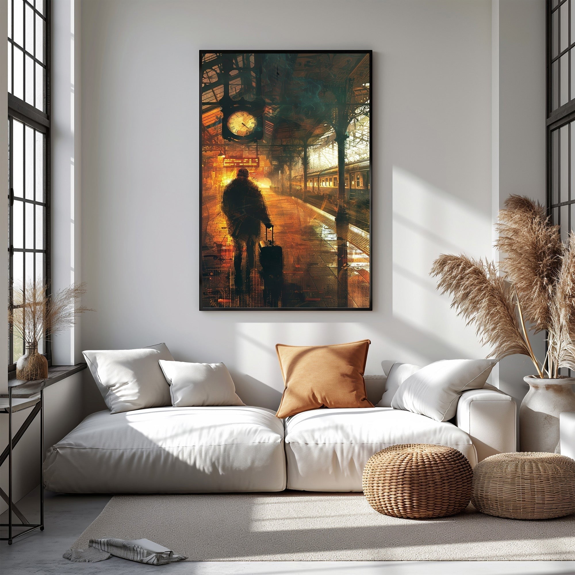 Vintage Train Station Waiting Room Wall Art