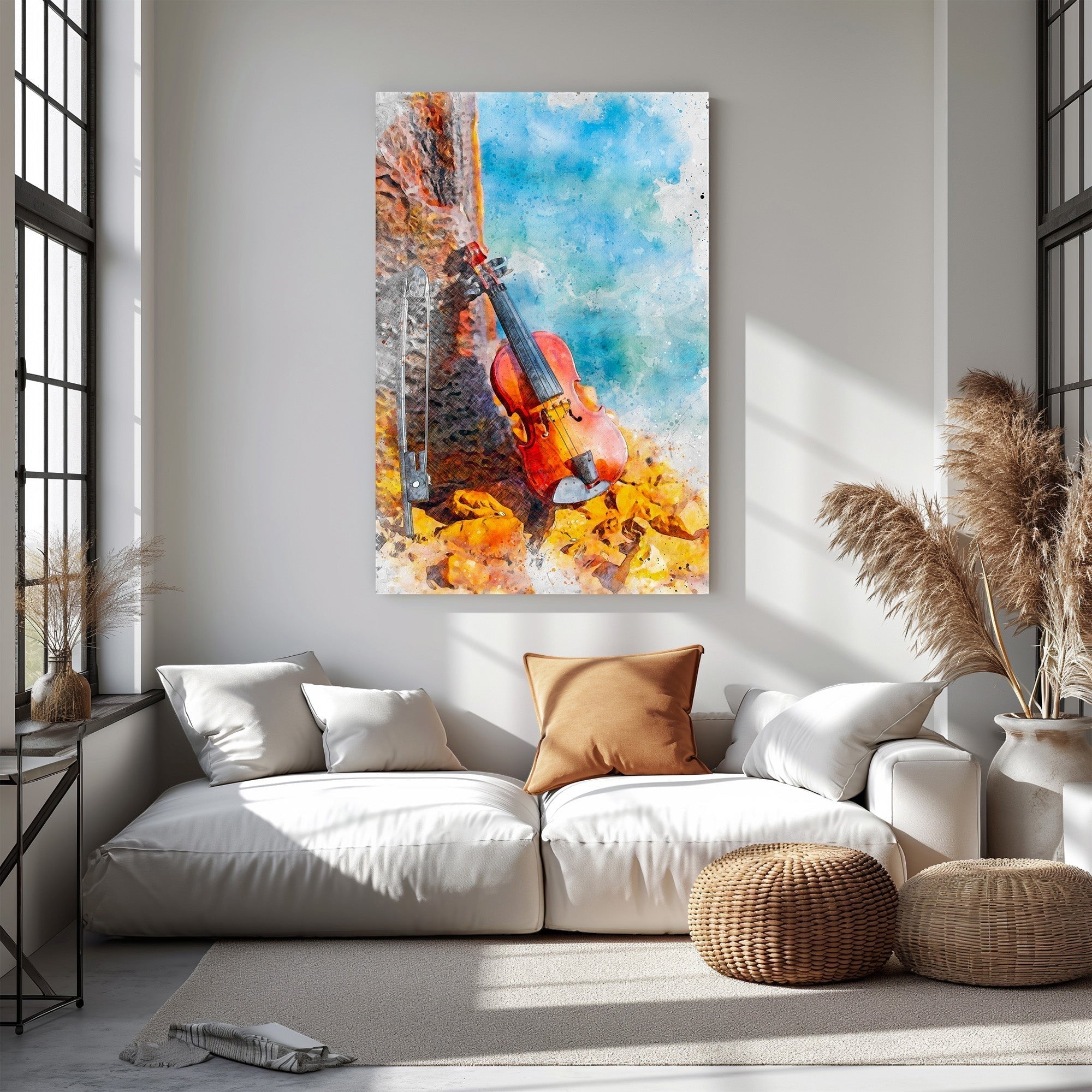 Violin And Autumn Leaves Wall Art